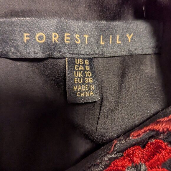 Forest Lily Floral Unconventional Lace Overlay Dress Goth Cutegoth Whimsigoth - Picture 4 of 8